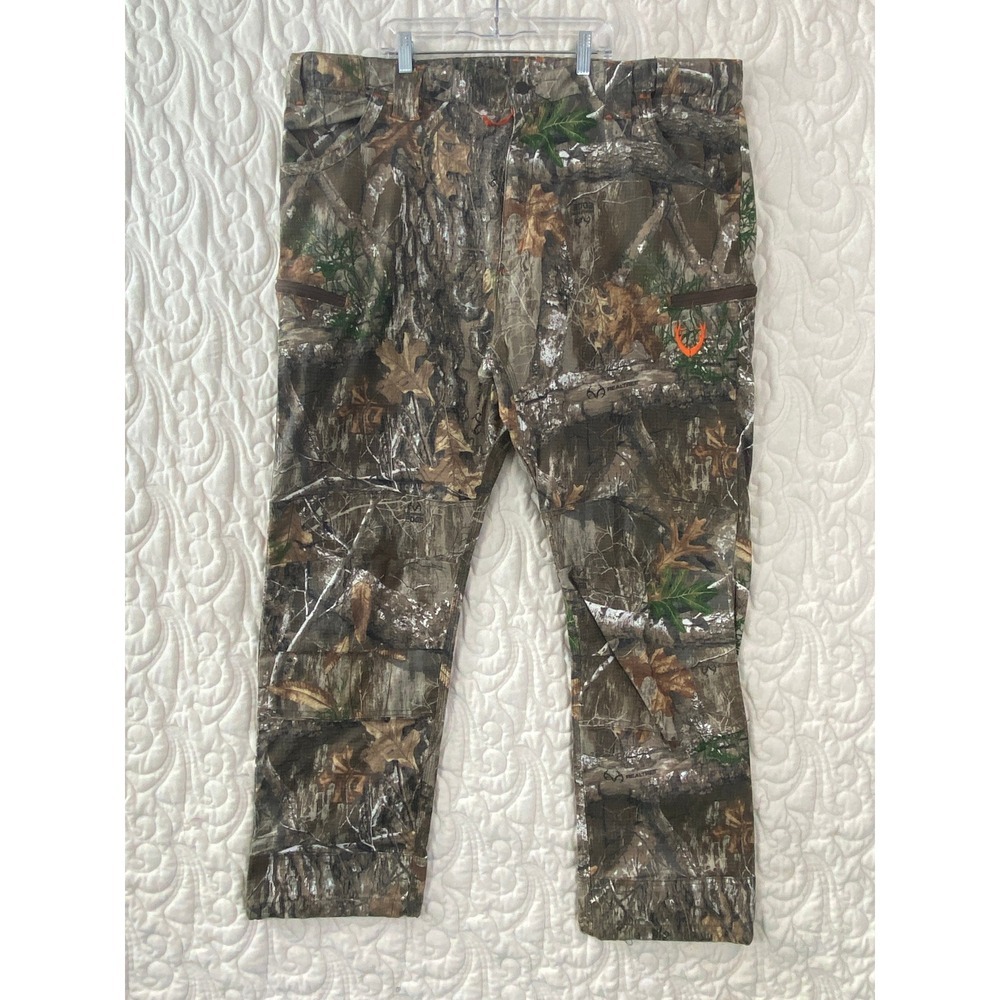 Huntshield Reinforced Hunting Pants Realtree Camo Mens XXL Ripstop Elastic Waist